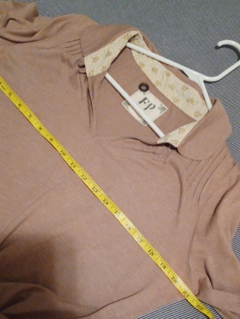 <> Free People Light Brown Layered Tunic Top Women's Size Large - Picture 11 of 14